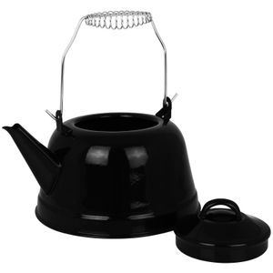 Campingkessel mit Henkel 2,4L schwarz Wasserkessel Teekessel Kaffeekessel Wasserkocher