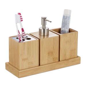 relaxdays Badaccessoires-Set braun