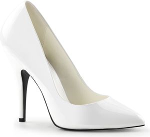 PLEASER SEDUCE-420 Klassische High Heel Pumps Weiss Lack