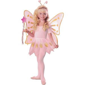 Karneval Kostüm Set Schmetterling Fee mit Rock Flügel Feenstab