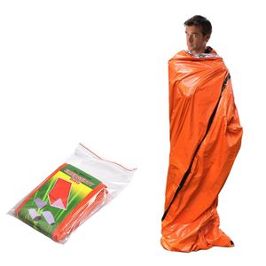 Notfall Schlafsack, Thermo-Überlebensschlafsack, tragbar wasserdicht Notfalldecken für Outdoor Camping Wanderabenteuer orange
