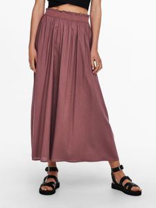 ONLY Damen Maxi Falten Rock | Einfarbiger Plissee Skirt mit Gummizug | Wadenlanges Basic ONLVENEDIG, Farben:Rosa, Größe:S