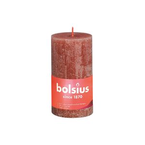 Bolsius Rustiko True Shine Stumpenkerze, 13 x 7 cm, wildleder braun