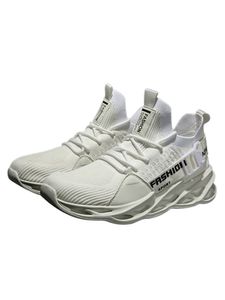 Sneaker Herren Anti Slip Laufschuh Sport Dicker Sohle Sneakers Athletic Round Toe Sneaker,Farbe:Weiß,Größe:42