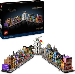 LEGO Harry Potter Die Zauberläden der Winkelgasse, magisches Modell zum Ausstellen, Läden im Mikromaßstab aus LEGO Steinen, 12 Mikrofiguren zum Sammeln für Erwachsene, Sammlerstück, Geschenkidee 76444