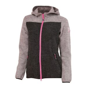 Ivanhoe Strickjacke Zoya Hood FZ mit Kapuze für Damen aus Wolle-Grau