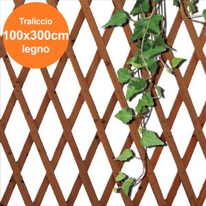 Dunkles Holz Spalier Für Garten Wand Pflanzen 100X300