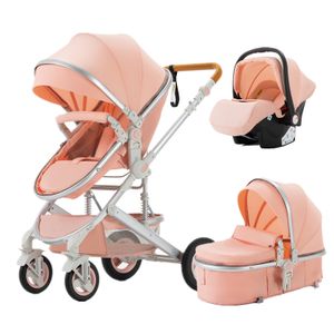 Baby Kinderwagen 3 in 1 Portable Travel Baby Carriage Fold Pram Aluminium Frame Newborn Infant Stroller