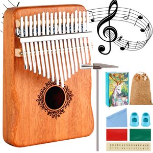 Kalimba 17 kláves, Kalimba Vánoční dárková sada hudebních nástrojů s učebními pomůckami, profesionální kalimba pro děti, dospělé a milovníky hudby kalimba nástroj