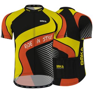 OMKA Herren Radtrikot Fahrrad Radler-Trikot Racing Performance Shirt mit Sublimationsdruck, Größe:M