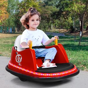 GOPLUS Elektro Autoscooter für Kinder, 6V Kinderfahrzeug mit LED-Lichtgurt, 2,4-GHz-Fernbedienung, EIN-Tasten-Start