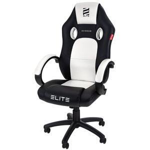 Elite Gaming Stuhl EXODUS MG100 | Ergonomischer Bürostuhl - Bis 150 Kg - Hohe Rückenlehne - Armpolster - 360° (Schwarz/Weiß)