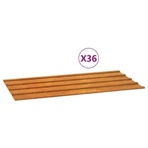 vidaXL Dachplatten 12 Stk. Rostig 80x44 cm Cortenstahl