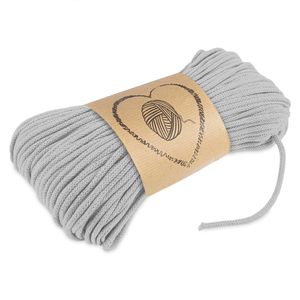 Kordel baumwolle Baumwollkordel 5 mm - Baumwollgarn Baumwollschnur Schnur NATUR GARN deko für makramee 50 Meter HELLGRAU