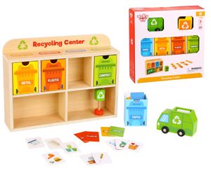 Drevené recyklačné centrum TOOKY TOY Vzdelávací triediaci stroj