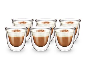 Cremona 165ml 4 dvojstenné poháre na kávu 6 kusov - Termo poháre na kávu - Termo poháre na kávu - Termo poháre na latte - Sada pohárov na kávu
