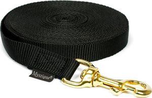 Mystique® Nylon Schleppleine 20mm schwarz 20m messing Karabinerhaken mit HS