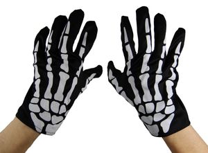 schwarze Skelett Handschuhe