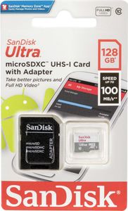 Karta SD MicroSD 128 GB SanDisk Ultra Class 10 z adapterem