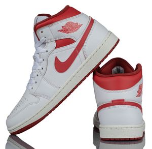 Nike Air Jordan 1 Mid SE "Dune Red", bílá/červená, velikost: 45.5