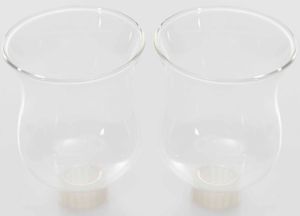 2x Teelichtaufsatz klar 8 cm Glasaufsatz für Kerzenleuchter Kerzenständer Glas Adventskranz Teelichthalter Stabkerzenhalter Kerzenpick 6cm
