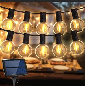 Topchances LED Lichterkette Außen Solar Glühbirnen G40 Wasserdichte für Garten, Hochzeit, Balkon, Haus, Party, Weihnachten Deko, Warmweiß mit 10 Stück Glühbirnen (25 LED)