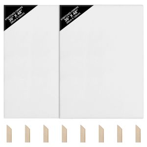 Kurtzy 2er Pack Canvas Leinwand zum Bemalen -2er Set Leinwände zum Bemalen - 90 x 120 cm - 2x XXL Leinwand Groß mit Keilrahmen Leinwand Rahmen -