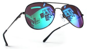Pilotenbrille Schwarz Karibikblau