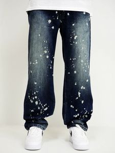 DADA Loose Fit Jeans Intense Blue mit Farbspritzern Größe: 30W