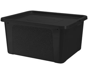 Aufbewahrungsbox Mit Deckel Kunststoffbehälter Container 40x33x20 Cm, 20 L Schwarz