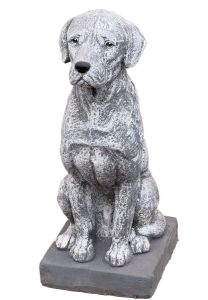 stoneandstyle Steinfigur Dogge massiver Steinguss frostfest 48 cm Höhe