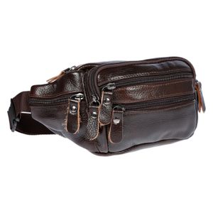 Leder Bauchtasche  für Herren Damen Schwarz Braun Waistbag Hüfttasche Waist Bag Braun