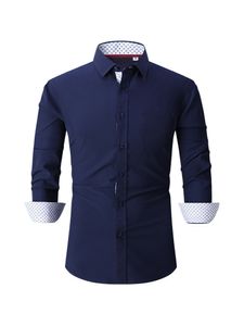 Herren Hemden Patchwork Langarm Shirts Bluse Regular Fit Tops Casual Freizeithemd Marineblau,Größe M