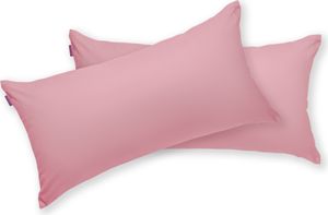 Brielle 2er Set 100% Baumwolle Kissenbezug mit verdecktem Reißverschluss 40 x 80 cm Rosa