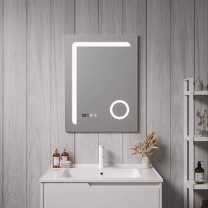 Koupelnové zrcadlo LED "Chambave" se 120 LED diodami v hliníkovém rámu 60 x 80 cm ve stříbrné barvě