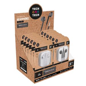 Tech One Tech EarTECH TEC1003 / mit Mikrofon/ Klinke 3,5/ Enthält 6 weiße Kopfhörer und 6 schwarze Kopfhörer