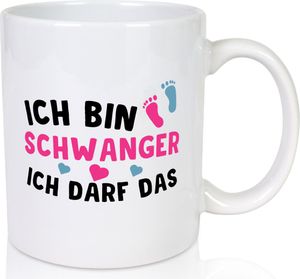 Ich bin schwanger | Nachwuchs Tasse | lustiger Spruch - Tasse Weiß