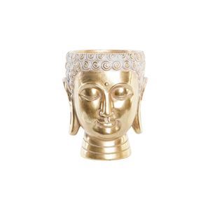 Blumentopf DKD Home Decor Golden Buddha Harz (17,5 x 17,5 x 21 cm)