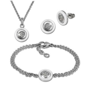 Amello Sada šperků z nerezové oceli Keramický náhrdelník, náramek, náušnice ESSX31W