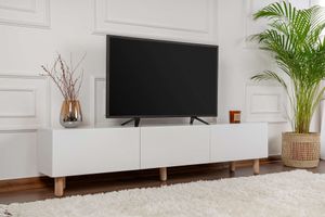 Skye Decor, Alvin - Biely, TV stolík, biely, 100 % MELAMÍNOM POTRIEBOVANÁ DOSKA, 180 x 42 x 31,4 cm