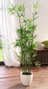 Kunstpflanze "Bambus" im Topf, 115 cm hoch, Zierpflanze, Büropflanze, Dekopflanze