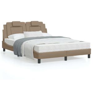 Bett mit Matratze Cappuccino-Braun 120x200 cm Kunstleder - Klassische Betten 3208786