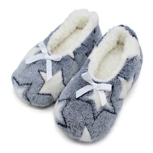 (Schwarz,36/38)Damen Baumwollpantoffeln Plüsch Gefütterte Socken Schuhe Warme Hausschuhe Bodenschuhe