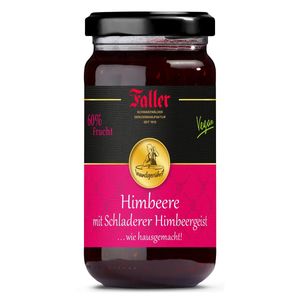 Faller Himbeer-Konfitüre extra mit Schladerer Himbeergeist: Hausgemachter Genuss, 60% Frucht, 330g