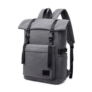 Rucksack für 15.6 Zoll Laptop Roll-Top Schultasche Mädchen und Junge Schulrucksack Herren Damen Rucksäcke für die Geschäftsreise und Urlaub (Grau)