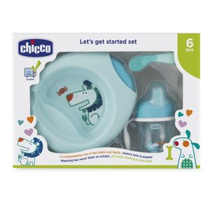 Chicco Geschenkset 6+, Baby Geschirrset enthält 2-teiligen Babyteller, Trinkbecher und Entwöhnungslöffel, Babybesteck 6+ Monate B079ZLV8W1
