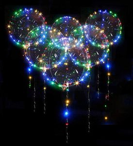 20 Stück LED Ballons Leuchtende Luftballons, LED Bunte Bobo Helium Luftballons für Hochzeit, Party, Geburtstage, Weihnachten, Feste Dekoration
