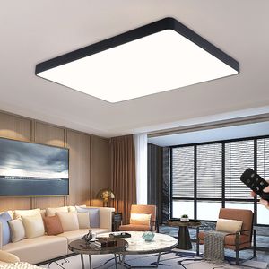 72W LED Deckenleuchte Lampe Deckenlampe für Wohnzimmer,Energie Sparen Licht, Dimmbar (3000-6500K) Warmweiß,Natürliches Weiß,KaltWeiß Mit Fernbedienung (Schwarz-72W Dimmbar Quadrat)