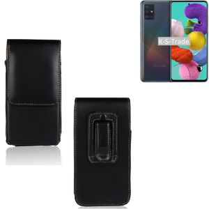 K-S-Trade Gürteltasche kompatibel mit Samsung Galaxy A51 Schutz Hülle Handy Hülle mit Magnetverschluss Holster in schwarz