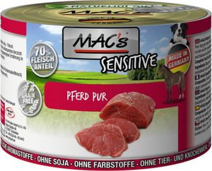 MAC's Dog Mono Sensitive Pferd Nassfutter Dosen 12x200g getreidefrei